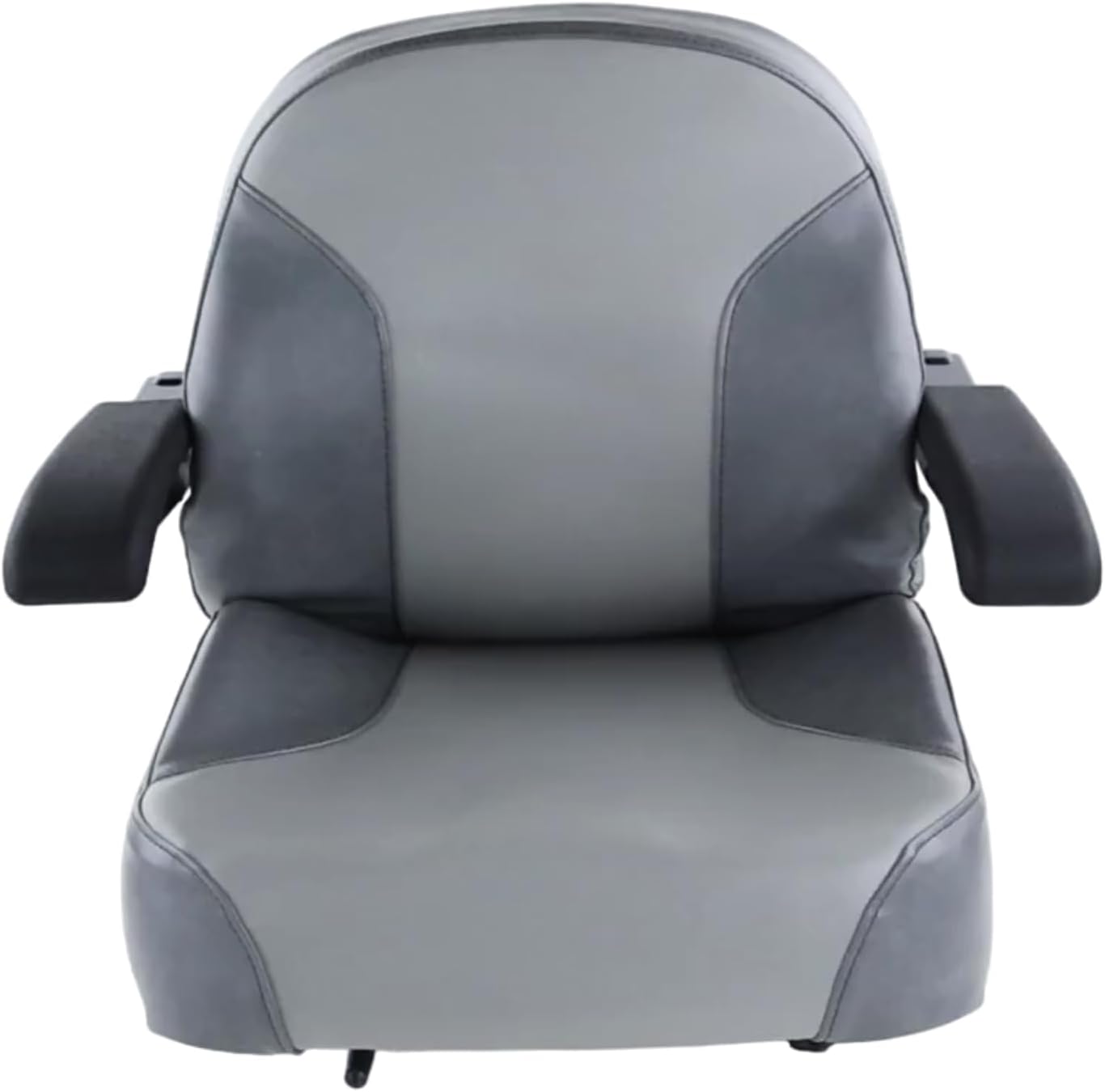 Universal Gray Zero Turn Lawn Mower Tractor Seat with Flip-Up Armrests & 6' Adjustable Slides - Fits Exmark, Scag, Ferris, Hustler, Gravely, Bobcat, Toro, John Deere & More