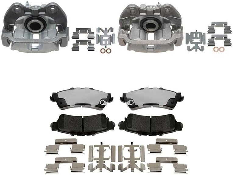 (4) Rear Brake Caliper with Brake Pads Kit Replacement for Cadillac DeVille 2000-2002 for Chevrolet Astro 2003-2005 for Chevy Astro 2003-2005 for Chevrolet Silverado 1500 1999-2002