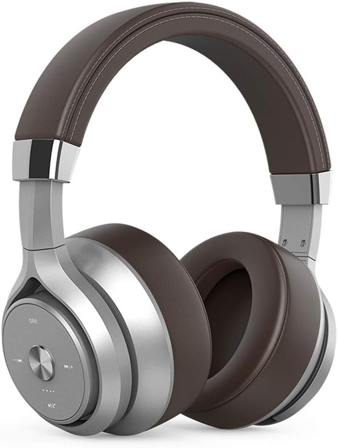 Bluetooth Wireless Headphones with Microphone Foldable Over Ear Bluetooth Soft Memory-Protein Earmuffs 5.0 Headset for Mobile Phone PC,Brown