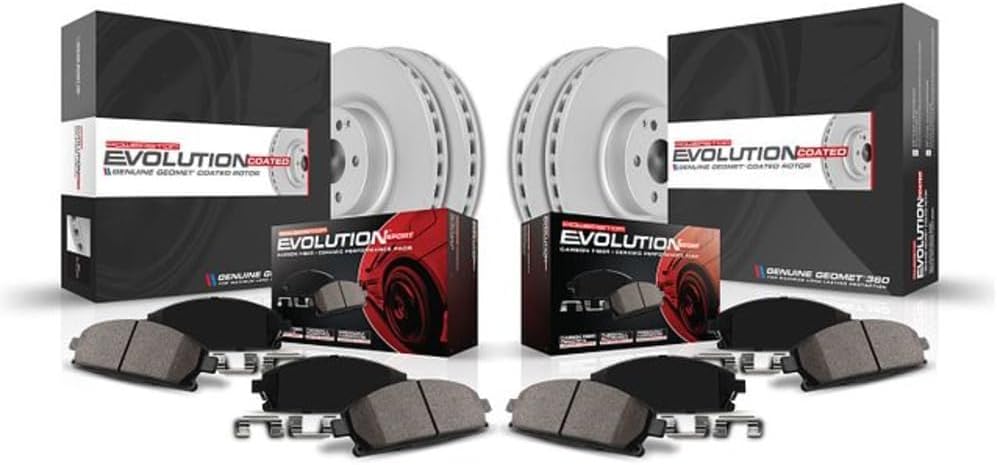 PowerStop Front and Rear Brake Kit for Volvo S60 2019-25 |S90 2017-24 |V60 2019-21 |V60 Cross Country 2020-24 - Fully-Coated Disc Rotors with Z23 Carbon-Fiber Ceramic Brake Pads Upgrade, CRK7644