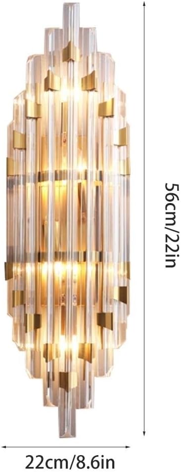 Mid Century Crystal Wall Sconce, European Style Minimalist Wall Mount Light, Modern Gold Metal Wall Lamp, Indoor Vanity Bathroom Lighting Fixture, E14/E12 Socket Decor Wall Lantern
