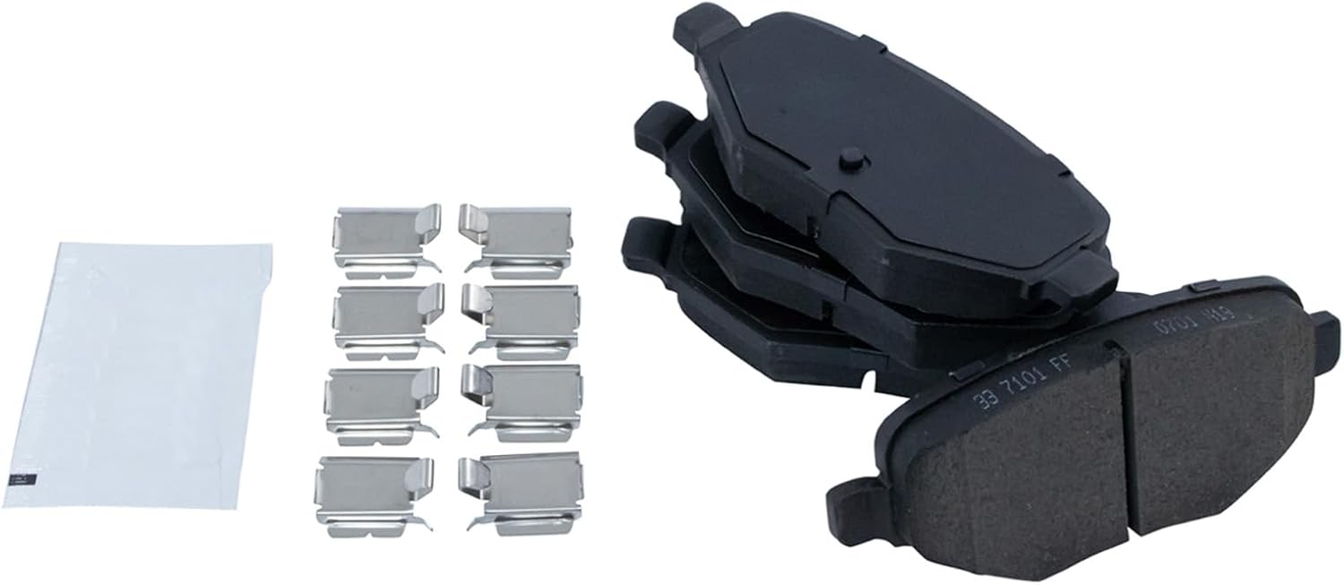 TRQ Performance Rear Brake Pad and Rotor Set Ceramic Coated Drilled Slotted Solid Rotors Calipers Compatible with 2011-2014 Ford Edge 2011-2015 Lincoln MKX