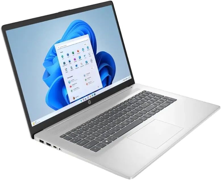 HP 17.3' FHD Display, Free Microsoft Office 2024 Lifetime License, Copilot AI Chat, 8GB LPDDR5 RAM, 512GB SSD, AMD Ryzen 5 Processor, Webcam, Numeric Keypad, Long Battery Life, Windows 11 Pro,Silver