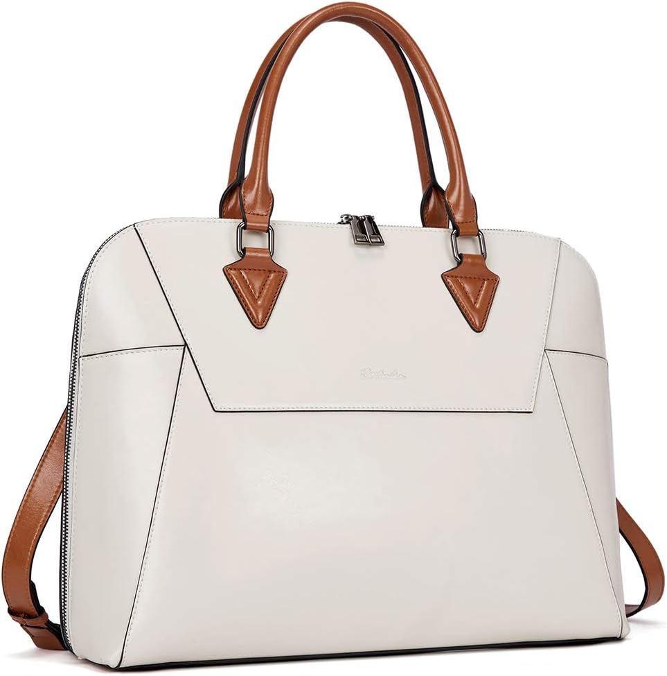BOSTANTEN Briefcase for Women Leather 15.6 inch Laptop Shoulder Bag Office Work Crossbody Handbag