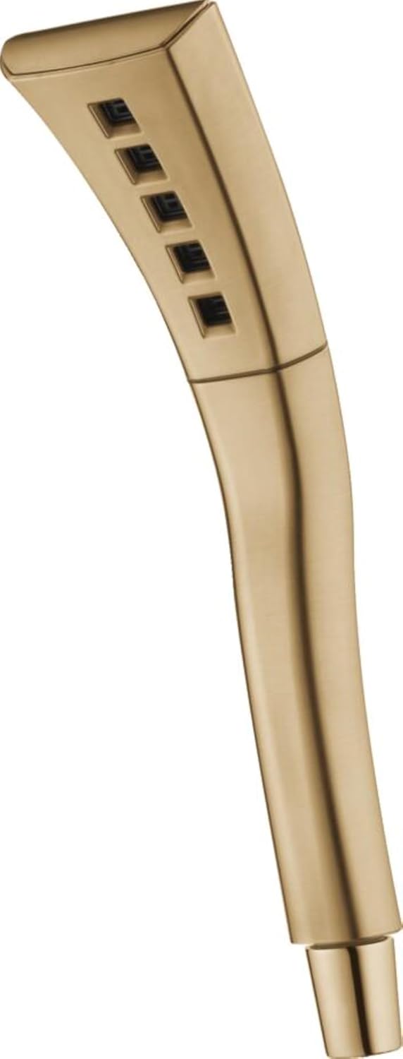 Delta Faucet Single-Setting H2Okinetic Hand Held Shower, Gold Handheld Shower Head, Shower Wand, Hand Shower, Handheld Shower, Detachable Shower Head, Lumicoat Champagne Bronze 59421-CZ-PR-PK