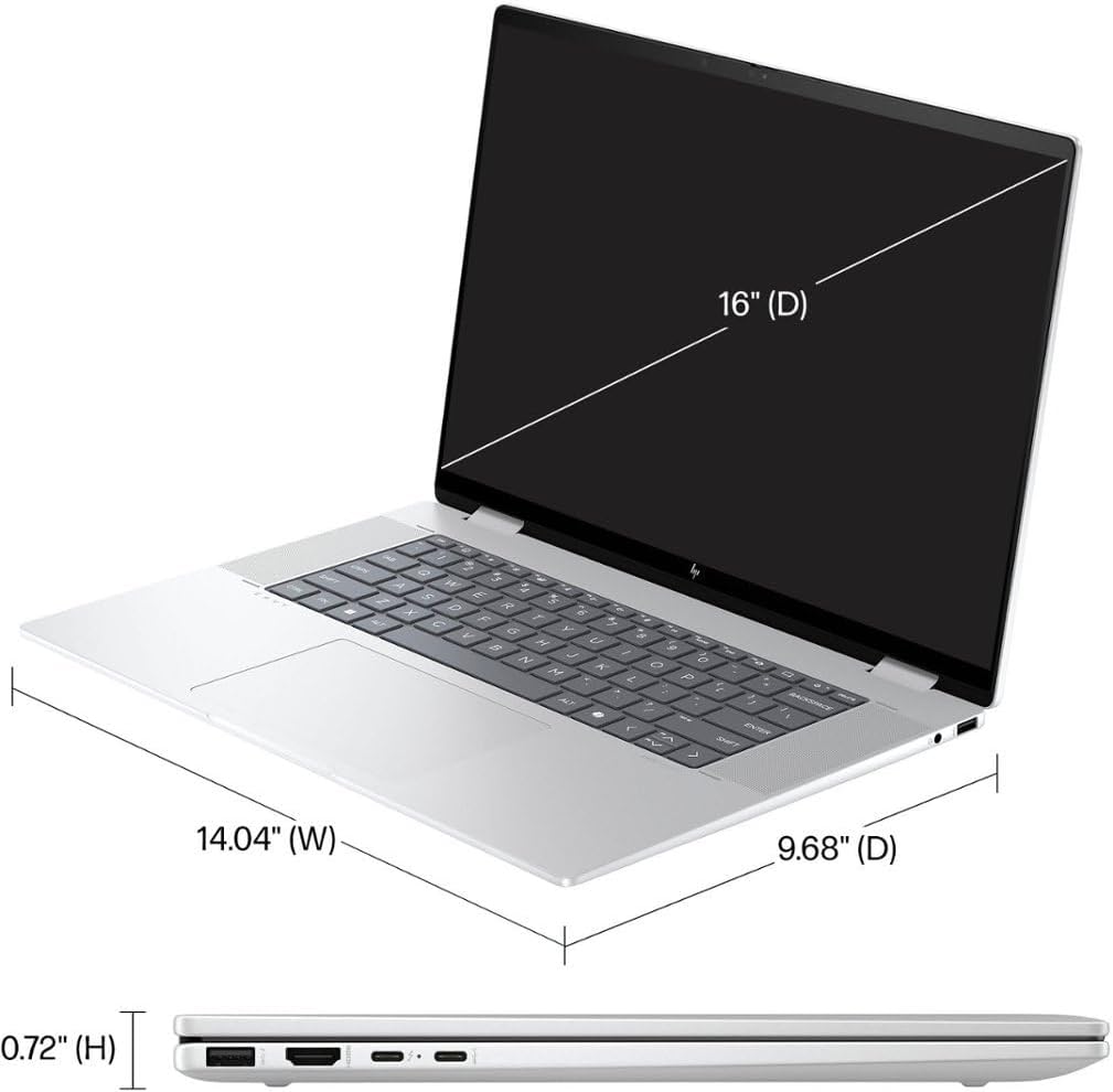 HP Envy x360 2-in-1 16 2024 Laptop 16' WUXGA IPS Touchscreen 12-Core Intel Ultra 7 155U 16GB LPDDR5 1TB SSD Intel Iris Xe Graphics Thunderbolt 4 Wi-Fi 6E Backlit Keyboard Win11 Pro w/ONT 32GB USB