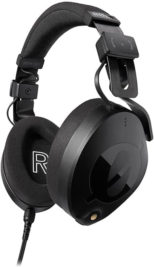 Rode NTH-100 Professional Closed-Back Over-Ear Headphones (Black) Bundle with Auray HPDS-B Headphone Stand and 3.5mm Stereo Extension Cable