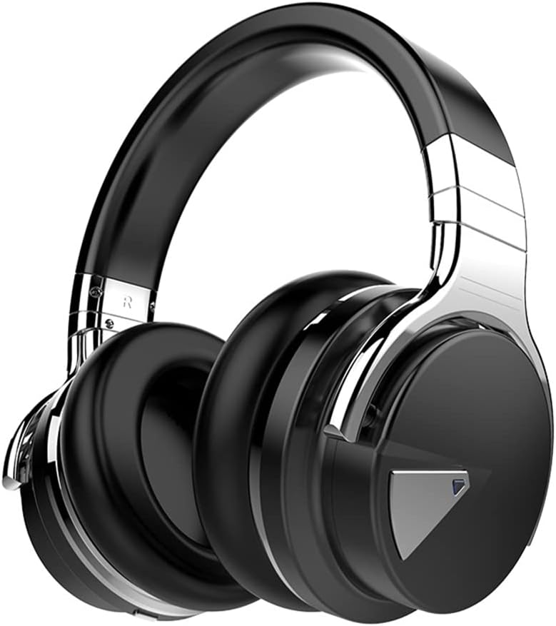 ANC Active Noise Cancelling Wireless Bluetooth Over-Ear Headphones 40Mm Speakers Hi-Fi Stereo Foldable On-Ear Headsets with Mic, 30H Playtime,Black