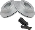 Rear Side Semi-Metallic Kit Replacement Brake Rotors and Pads for Chevy for Silverado 1500HD 2001-2003 2005-2006 & Classic 2007 for Silverado 2500 2001-2004 for Suburban 2500 2000-2007