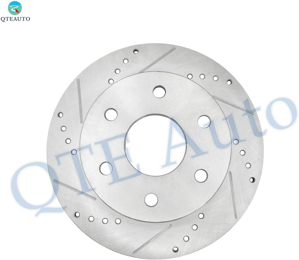 PM Auto Set of 6 Front 304.8mm Drilled Slotted Disc Brake Rotors-Ceramic Brake Pad kit Replacement For 2004 2005 Chevy Express 2500
