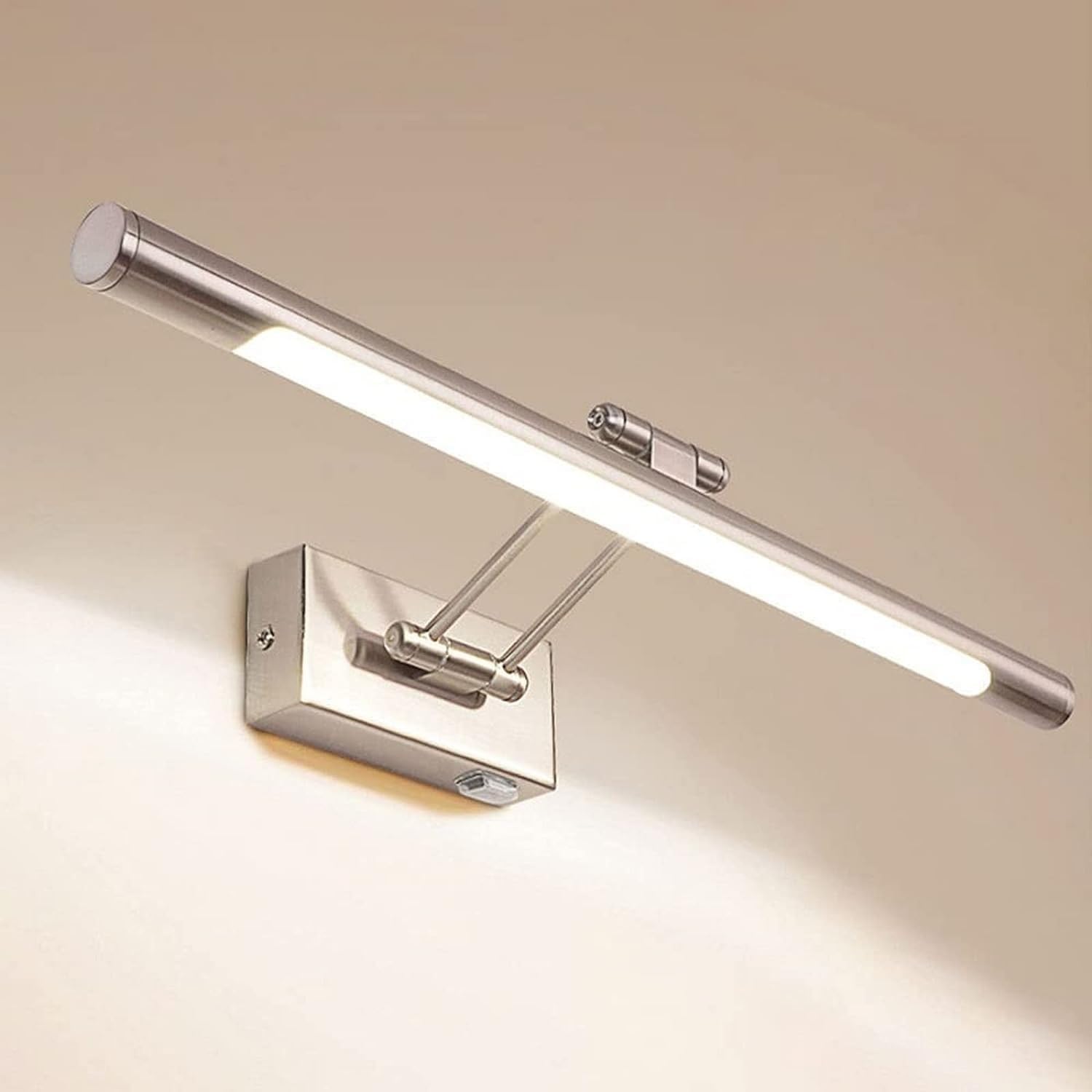 Mirror Light LED Bathroom Fixtures Vanity Mirror Lamp, Makeup Lighting Rotatable Metal Vanity Wall Lights, Modern Wall Vanity Sconce for Cabinets Dressing Table Wall Bedside Decor Lamp, Gold (Silver )