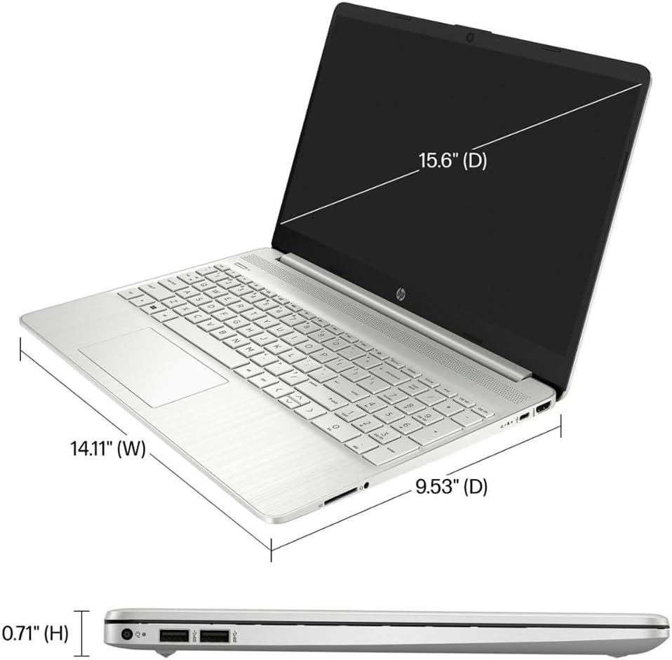 HP 15 Laptop (15.6' HD Display, Intel Core i3-1215U (> i5-1235U), 32GB RAM, 1TB SSD) Home & Business, 10.75-Hr Battery Life, Numpad, Webcam, Wi-Fi, IST Hub, Win 11 Home in S Mode