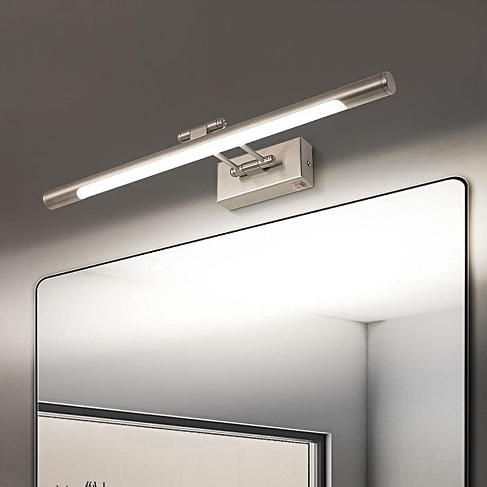 Mirror Light LED Bathroom Fixtures Vanity Mirror Lamp, Makeup Lighting Rotatable Metal Vanity Wall Lights, Modern Wall Vanity Sconce for Cabinets Dressing Table Wall Bedside Decor Lamp, Gold (Silver )