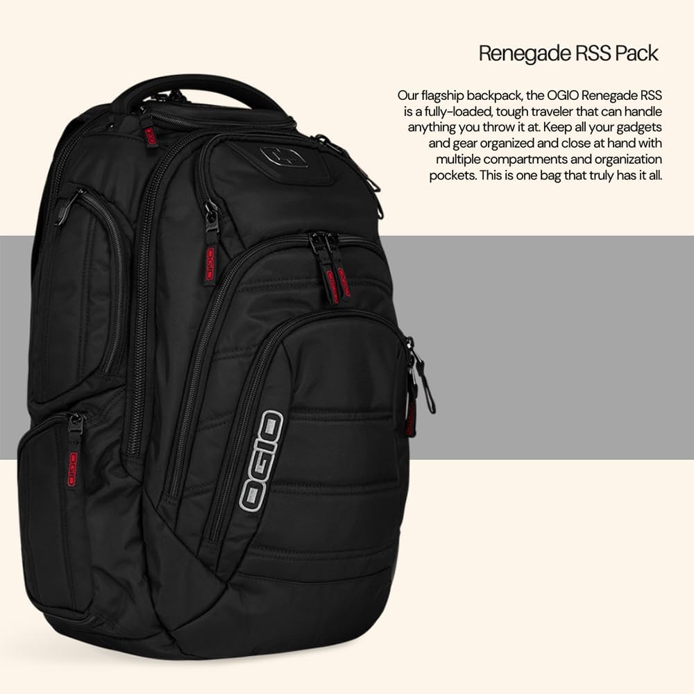 OGIO Renegade Backpack (Renegade, Black Pindot)