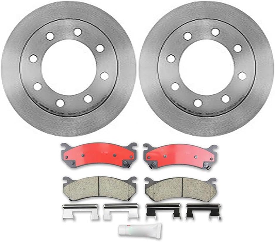4Pcs Brakes Kit Rear Disc Brake Rotors Brakes Pads for Chevrolet Avalanche 2500 2002-2006 for Chevy Avalanche 2500 2002-2006 for Chevrolet Silverado 2500 2002-2004