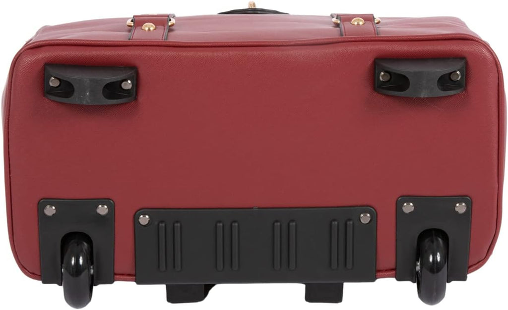 JKM & Company EXECUTIVE Burgundy Computer iPad, Laptop Tablet Rolling Tote Bag Briefcase Carryall Bag