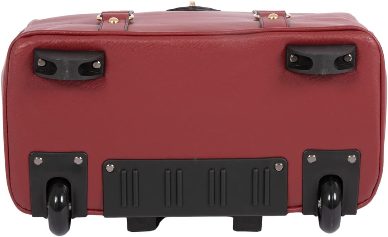 JKM & Company EXECUTIVE Burgundy Computer iPad, Laptop Tablet Rolling Tote Bag Briefcase Carryall Bag