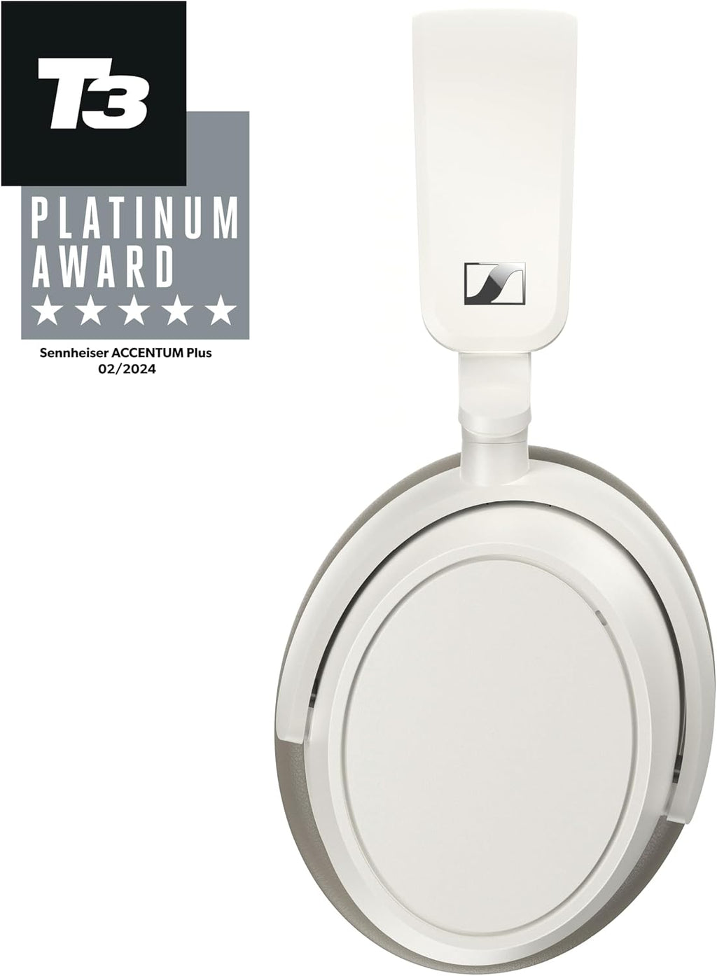 Sennheiser ACCENTUM Plus Wireless Bluetooth Noise Cancelling Headphones - Quick-Charge Feature, Up to 50HR Playtime, Adaptive Hybrid ANC, for Traveling, School & Work, White