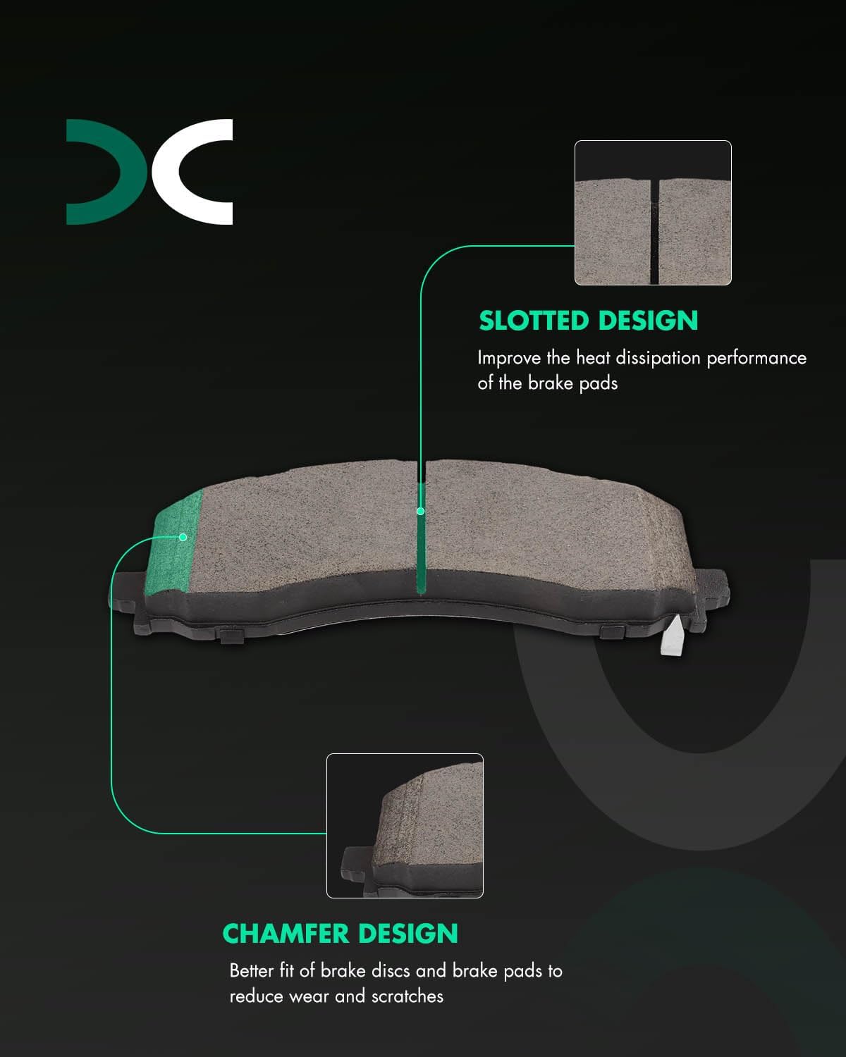 SCITOO Disc Brake Pads and Rotors Rear 14.09' Rotors Replacement For Ram For 2500 2019-2023,For Ram For 3500 2019-2023, 8/Lugs Vented Brake Kits