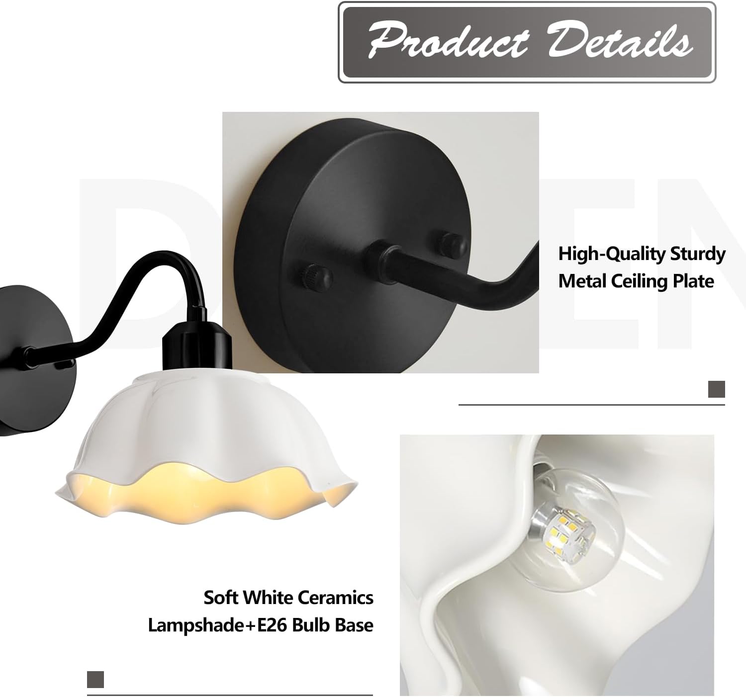 Black Bathroom Wall Sconces Set of 2 Modern White Milk Glass Wall Light Fixtures Farmhouse Living Room Wall Mounted Lights Vintage Bedroom Hardwired Vanity Wall Lamps Set of Two MWL02-2BK