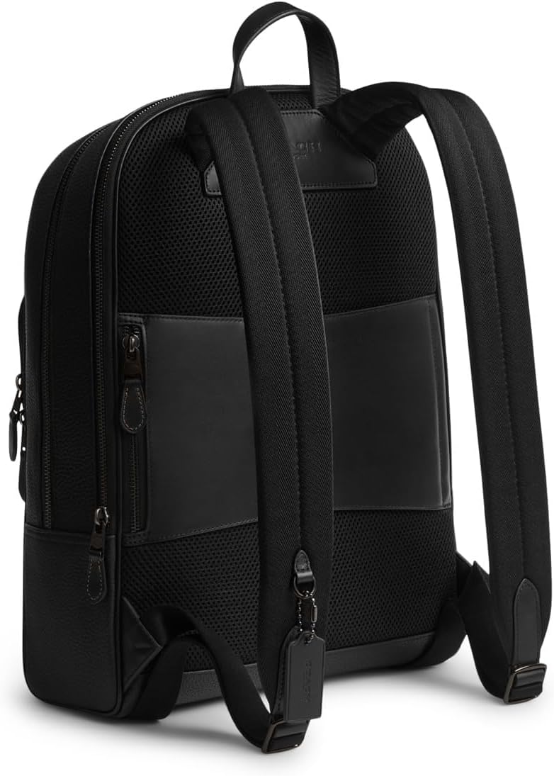 Coach Men's Gotham Backpack in Pebble Leather, Black
