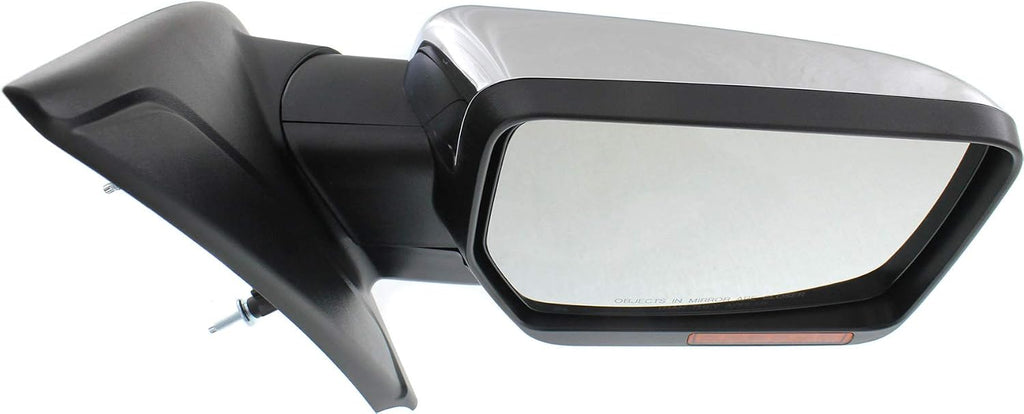 Kool Vue Passenger Side Power Heated Mirror for Ford F-150 2011-2014 Power Fold With Signal Light, Memory & Puddle Lamp; Without Blind Spot Monitor Chrome
