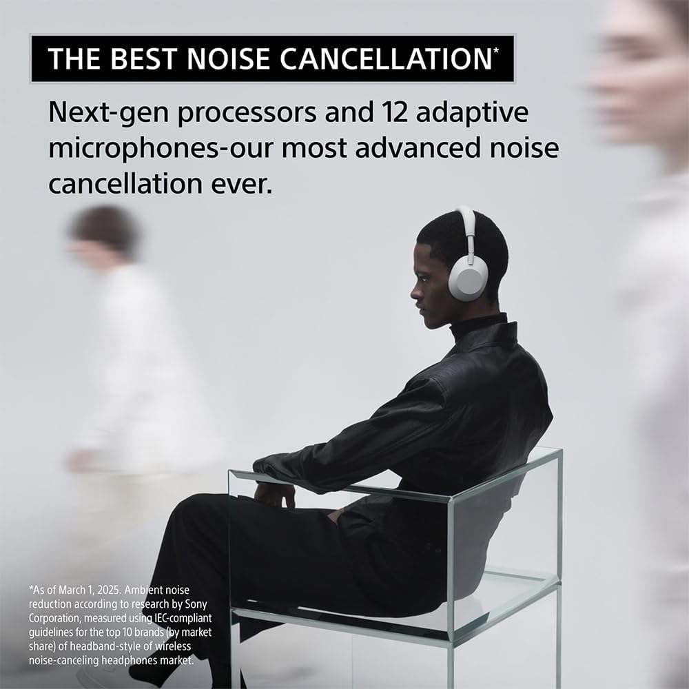 Sony WH-1000XM6 The Best Noise Canceling Wireless Headphones, HD NC Processor QN3, 12 Microphones, Adaptive NC Optimizer, Mastered by Engineers, Studio-Quality, 30-Hour Battery with Deco Guide Bundle