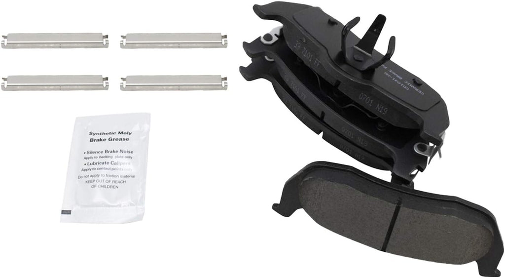 TRQ Performance Rear Brake Pad and Rotor Set Ceramic Coated Drilled Slotted Vented Rotors Calipers Compatible with 04-10 Infiniti QX56 05-15 Nissan Armada 2004 Nissan Pathfinder Armada 04-15 Titan