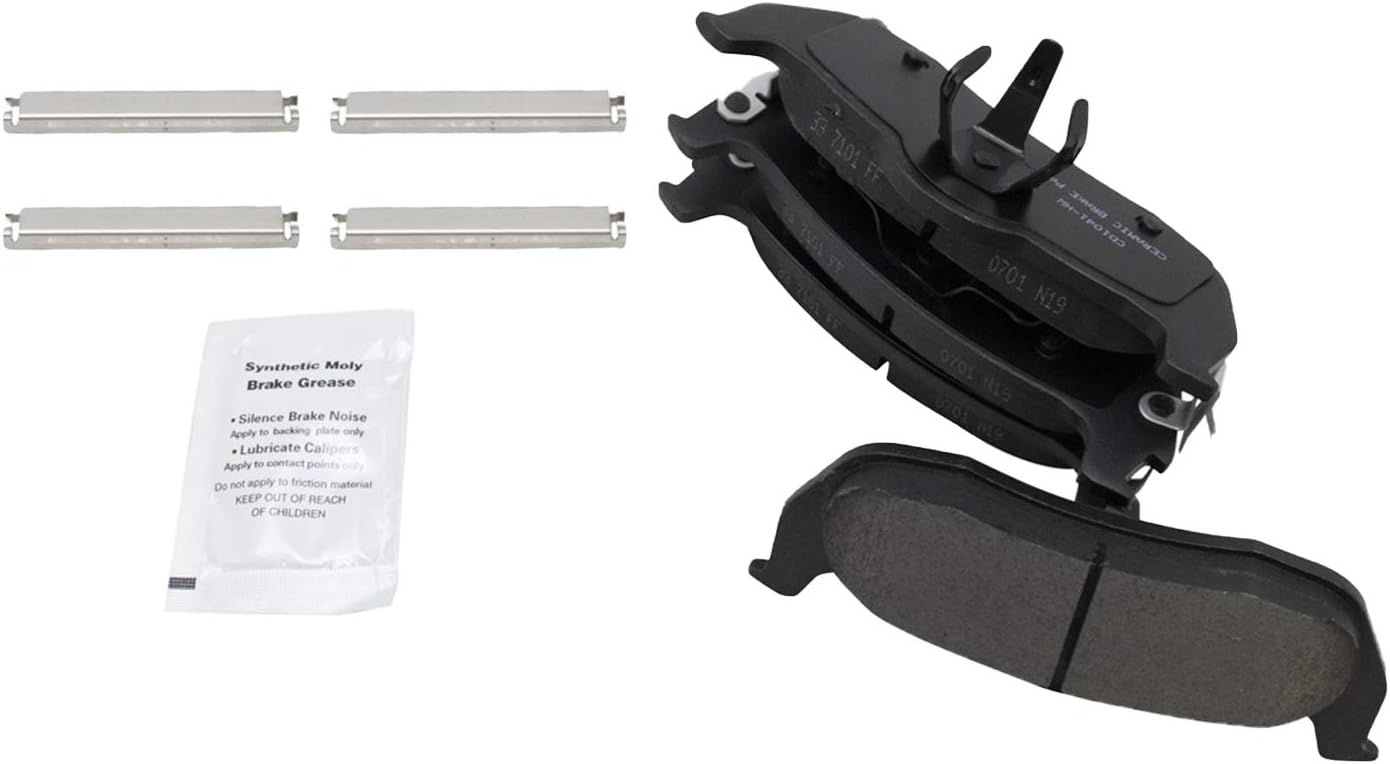 TRQ Performance Rear Brake Pad and Rotor Set Ceramic Coated Drilled Slotted Vented Rotors Calipers Compatible with 04-10 Infiniti QX56 05-15 Nissan Armada 2004 Nissan Pathfinder Armada 04-15 Titan