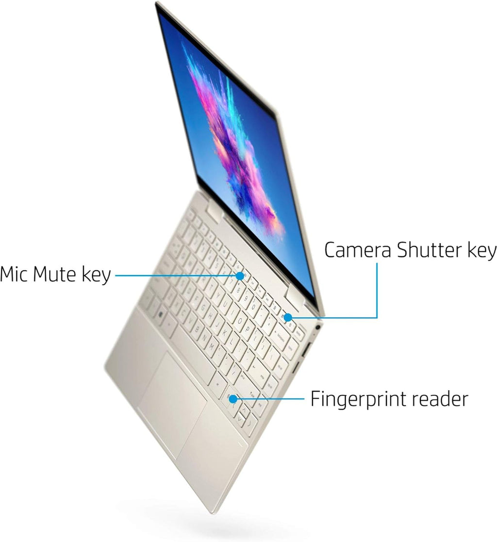 HP Envy x360 2-in-1 13.3' FHD IPS Touchscreen Laptop Intel Evo Platform 11th Gen Core i7-1165G7 8GB Memory 512GB SSD Pale Gold - Backlit Keyboard -Fingerprint Reader -Thunderbolt (Renewed)