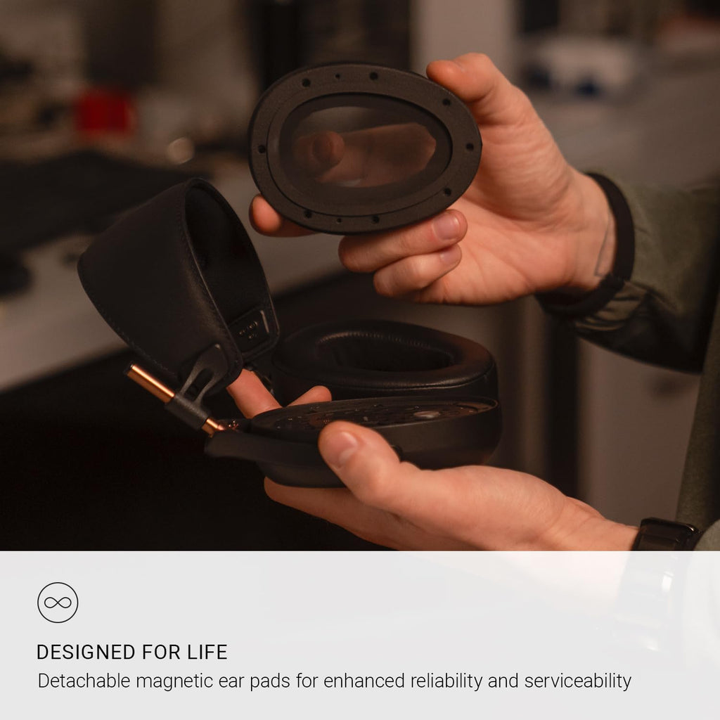 MEZE AUDIO | LIRIC 2nd Generation | Wired Over-Ear Closed-Back Planar Magnetic Headphones for Audiophiles | Macassar Ebony Wood Earcups | Detachable Magnetic Earpads | Premium Braided Cable Included