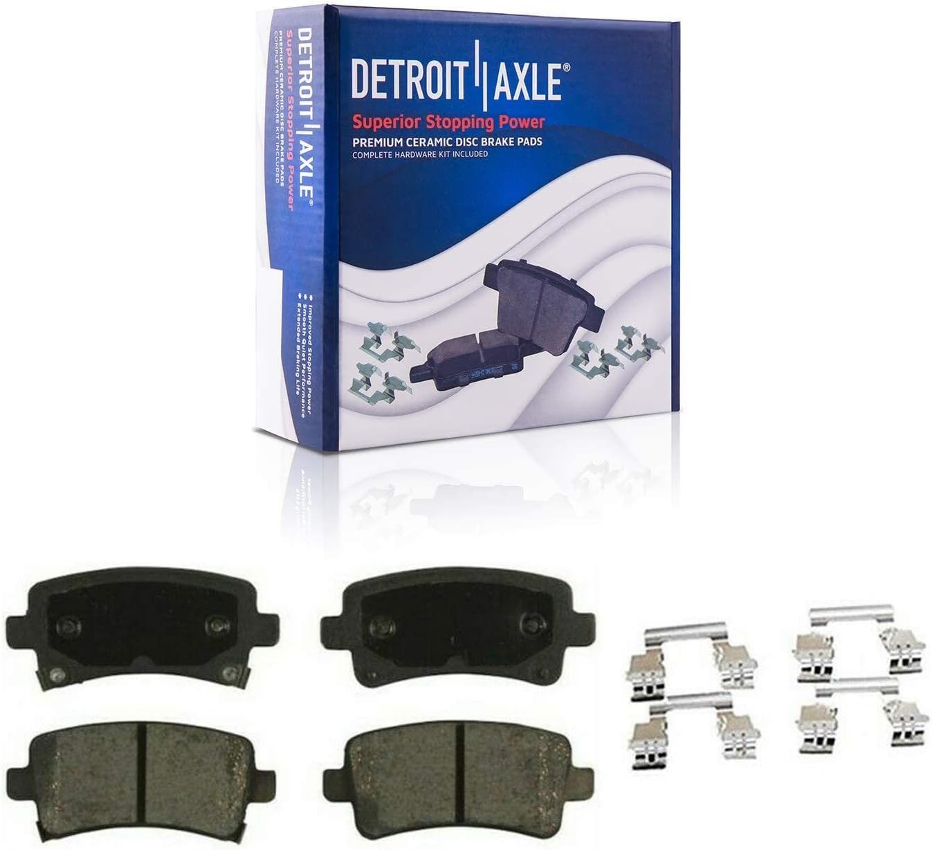 Detroit Axle - Brake Kit for Buick Allure LaCrosse Regal Chevy Impala Malibu, 12.64'' Front and 12.4'' Rear Disc Brake Rotors Ceramic Brake Pads Wheel Lug Nuts Socket Keys Replacement