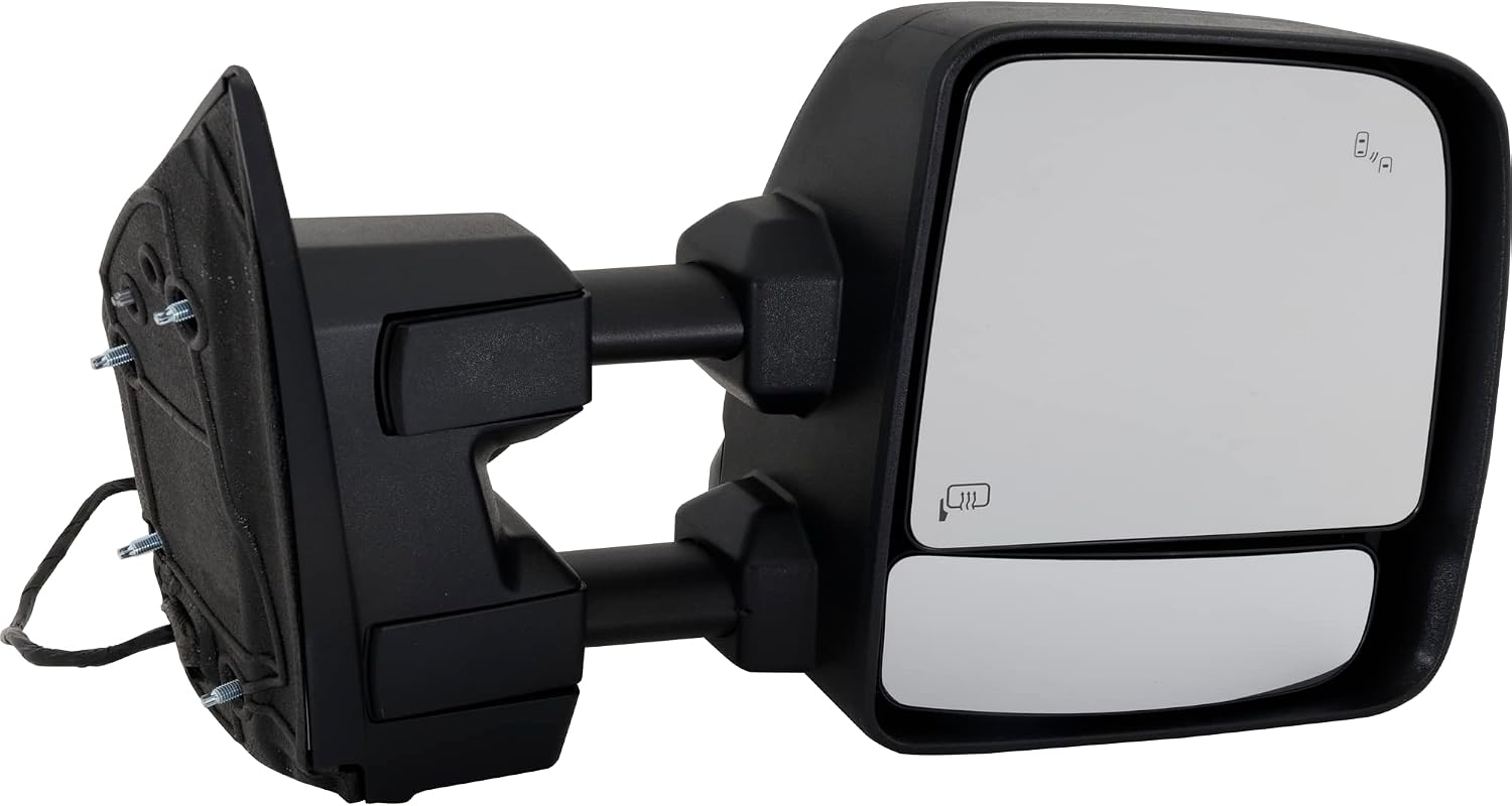 Kool Vue Passenger Side Power Heated Towing Mirror for Nissan Titan 2017-2019 With Signal Light, Blind Spot Monitor, Memory & Puddle Lamp Textured