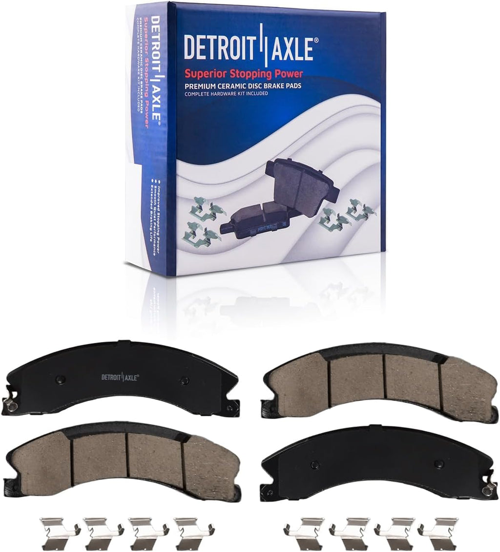 Detroit Axle - Rear Brake Kit for 2012-2021 Nissan NV1500 NV2500 NV3500 Disc Brake Rotors Ceramic Brake Pads 2013 2014 2015 2016 2017 2018 2019 2020 Replacement : 14.36' inch Brake Rotors