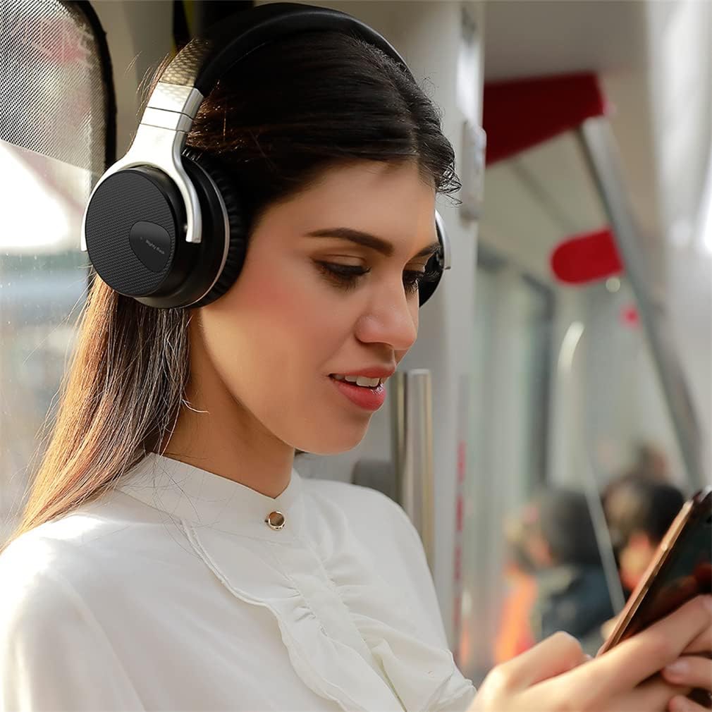Active Noise Cancelling Over-Ear Headphones Wireless On-Ear Bluetooth Hi-Fi Stereo Headsets Foldable, 30H Playtime, Memory Foam Ear Cups, for Sports/Games