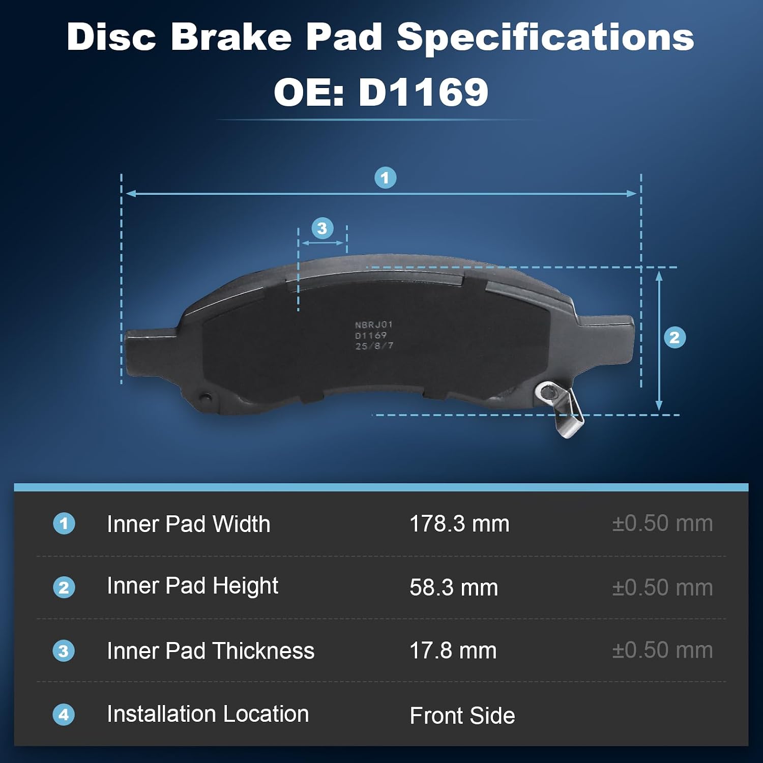 Front Disc Brake Rotors & Ceramic Brake Pads Kit Fit for Buick 2008-2017 Enclave; for Chevrolet 2009-2017 Traverse; for GMC 2007-2017 Acadia; for Saturn 2007-2010 Outlook #55150 D1169
