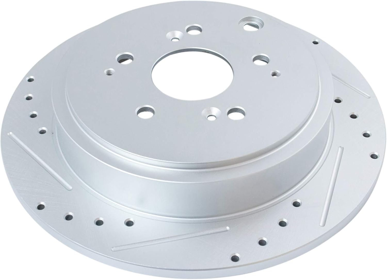 TRQ Performance Rear Brake Pad and Rotor Set Ceramic Slotted Drilled Coated Rotors Calipers Compatible with 2001-2006 Acura MDX 2003-2008 Honda Pilot