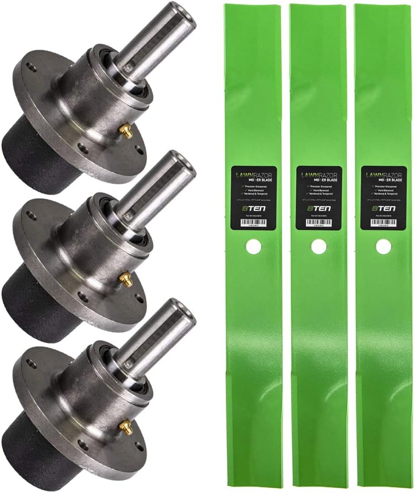 8TEN Spindle High Lift Blade Kit for Scag 61 inch Cut 61A 61V Deck Turf Tiger Zero Turn Mower