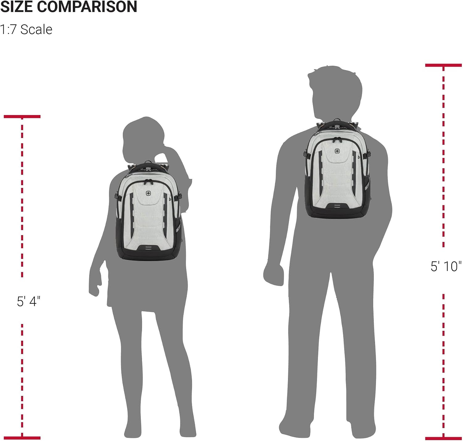 SwissGear Travel Tech Pro Laptop Backpack – Fits Laptops up to 16' – ScanSmart TSA-Friendly Backpack with Multiple Organizer Pockets – Grey Heather