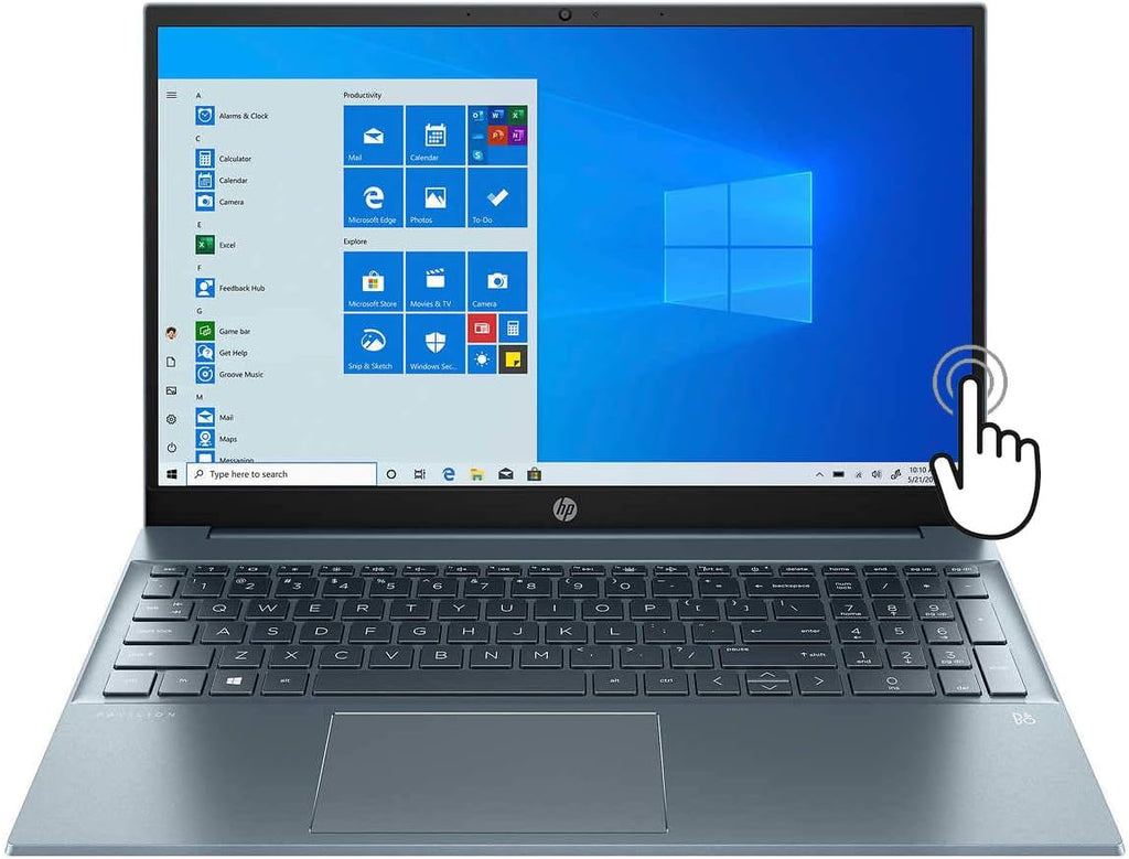 HP High Performance Pavilion 15 15.6' FHD Touchscreen Laptop, 11th Gen Core i7-1165G7, WiFi-6, Backlit Keyboard, USB-C, HDMI, Iris Xe Graphics, 16GB RAM, 512GB PCIe SSD, Win 10, Fog Blue