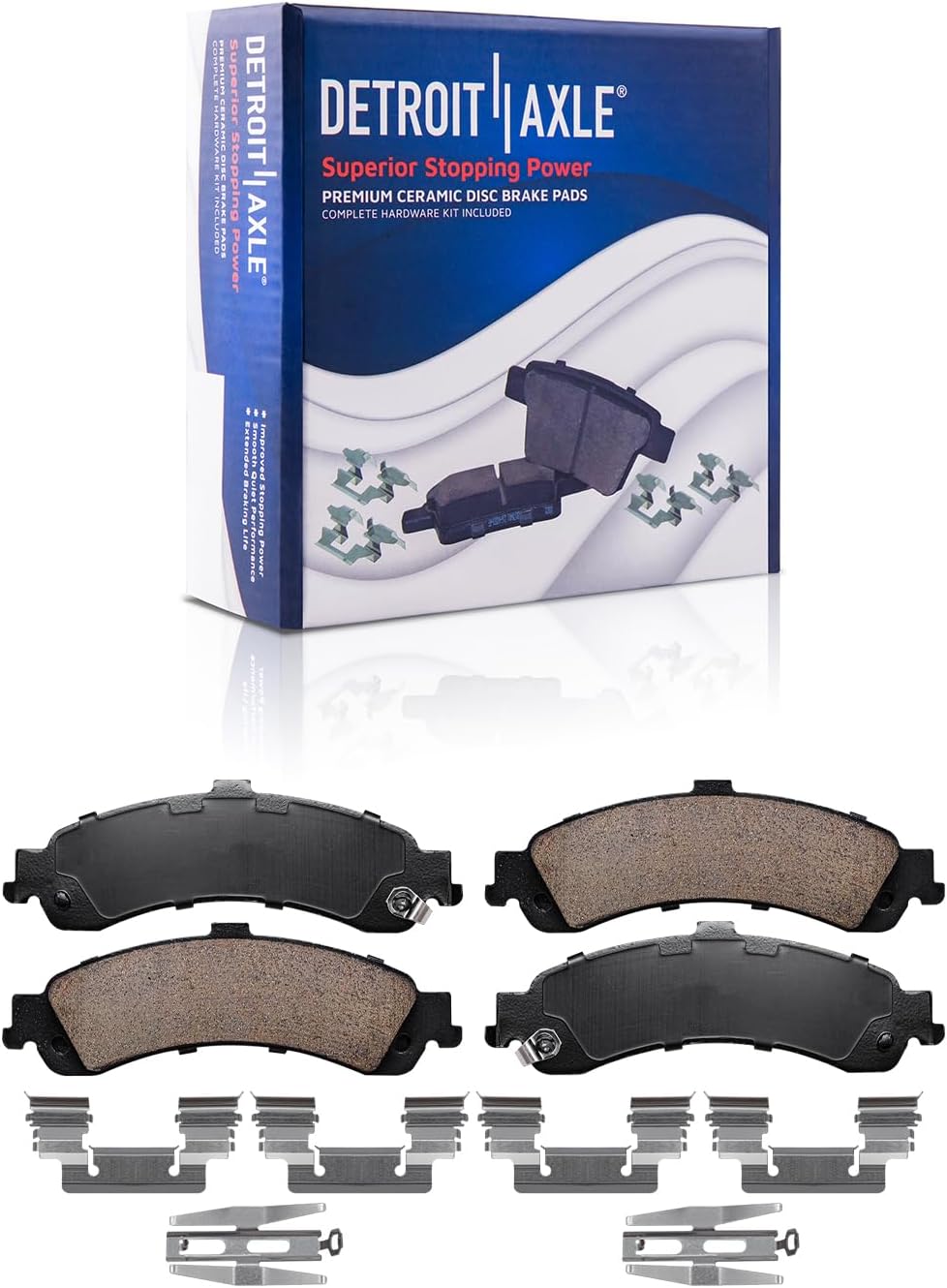 Detroit Axle - Brake Kit for Chevy Silverado Avalanche Suburban GMC Sierra 1500 Tahoe Yukon Cadillac Escalade 12' inch Front and 12.99' inch Rear Disc Brake Rotor Ceramic Brakes Pads Replacement