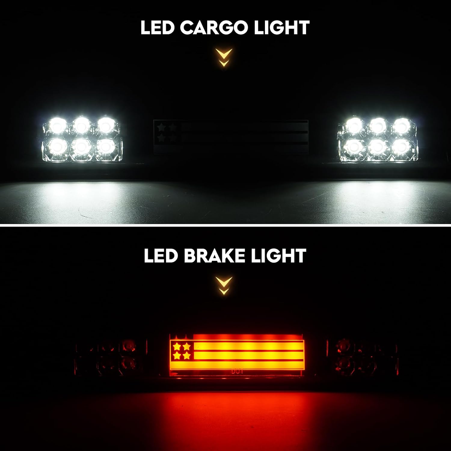 LED Tail Light + 3rd Third Brake Light Kit Fit for Chevy Silverado 1500 2500 HD 1999-2002, for GMC Sierra 1500 2500 HD Fleetside 1999-2003, Taillights and High Mount Stop Light, Smoke Lens
