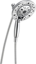Delta Faucet 5-Spray In2ition Dual Shower Head with HandHeld Spray, H2Okinetic Chrome Shower Head with Hose, Showerheads, Handheld Shower Heads, Lumicoat Chrome 58480-PR-PK