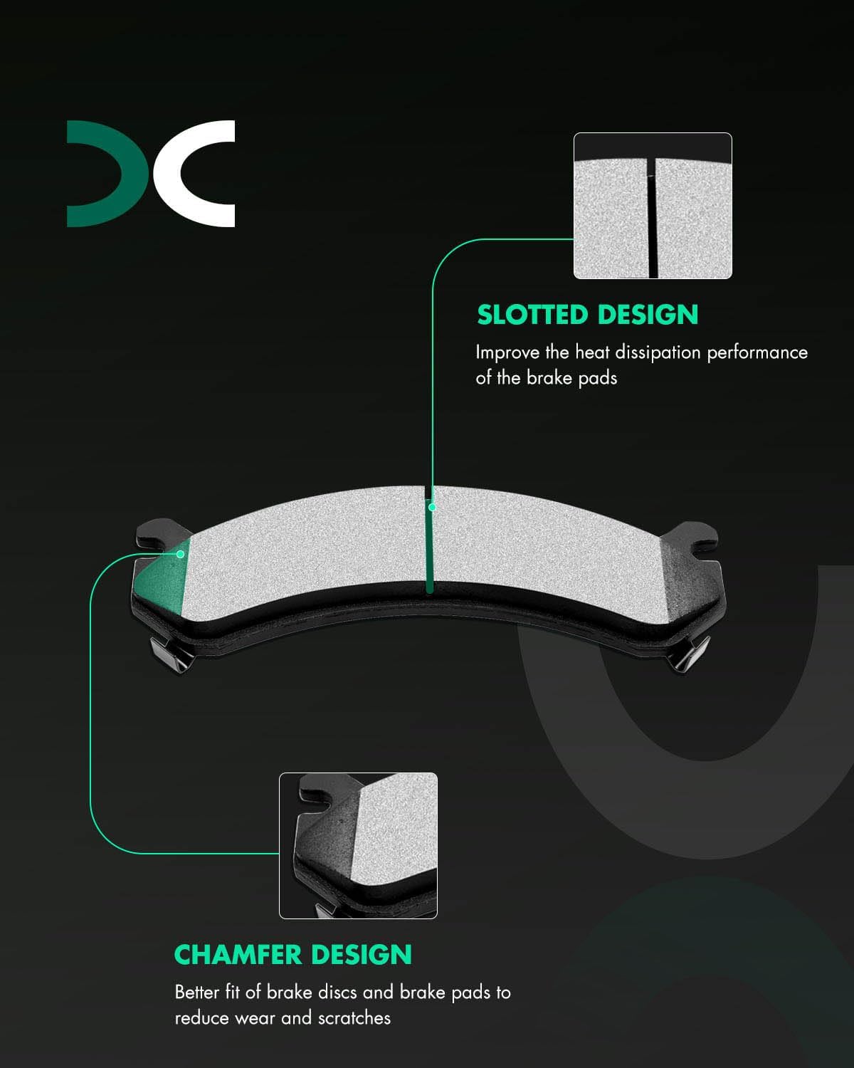 SCITOO Front 12.8' Brake Pad and Rotor Kit Fit For Chevy Avalanche 2500/Express 3500/Silverado 3500 Classic/Silverado 3500 HD,For GMC Savana 3500/Sierra 2500 HD Classic/Sierra 3500 HD,For Hummer H2