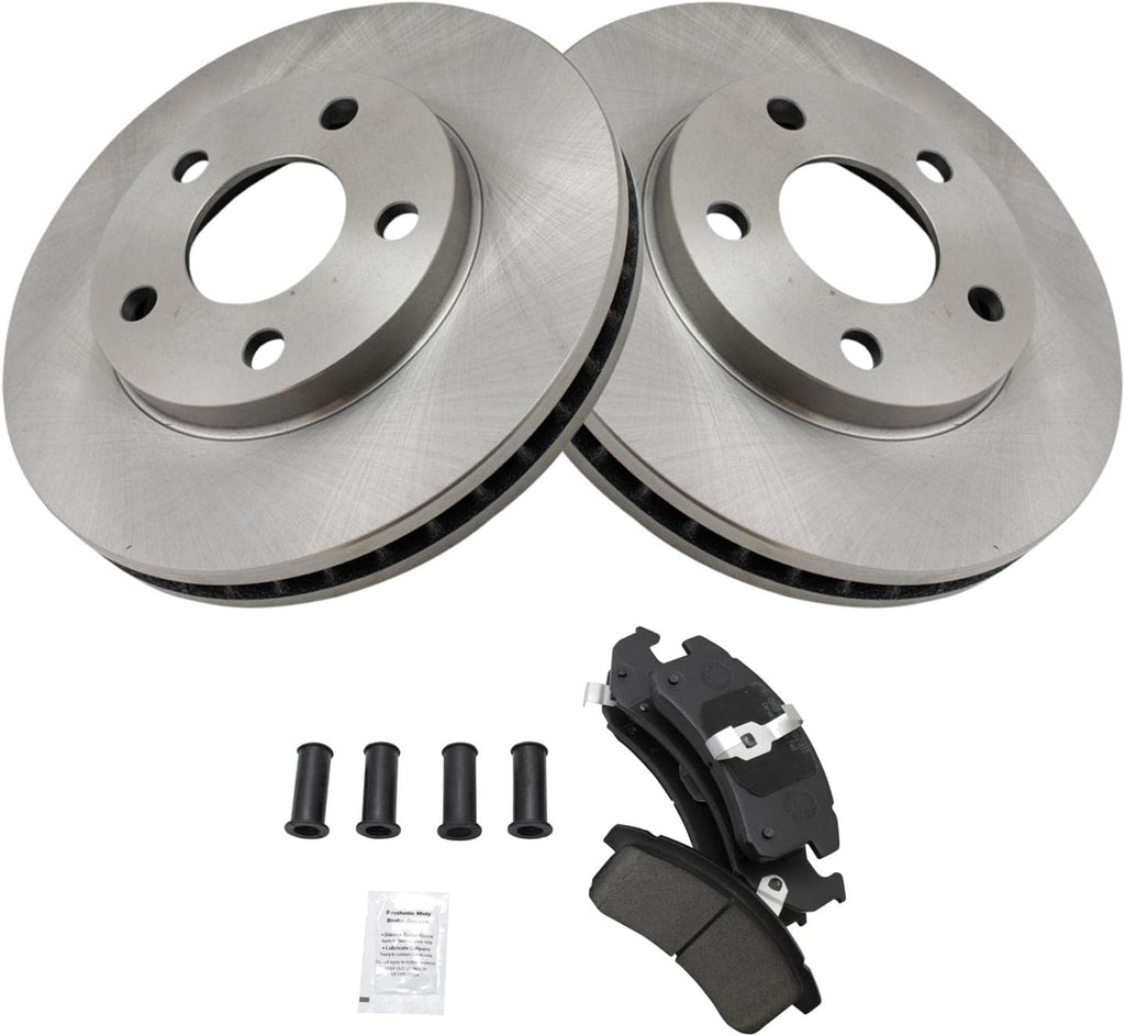 TRQ Front Brake Pad and Rotor Set Ceramic Compatible with 1994-1997 Chevrolet Camaro Buick LeSabre Pontiac Firebird Pontiac Bonneville 1994-1996 Buick Park Avenue