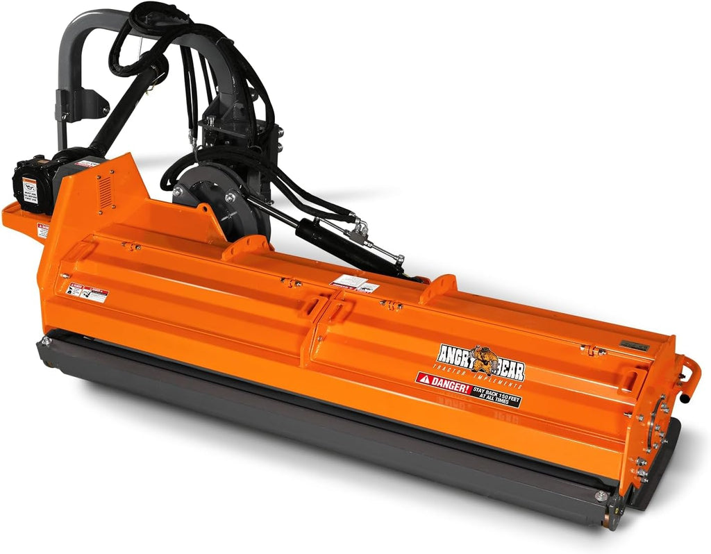 MechMaxx 86' Heavy Duty PTO Drive 3 Point Offset Ditch Bank Verge Flail Mower for 90-120HP CAT 2 Tractor, 130'' Offset Distance,55°/90° Rotation Angle, 20 Hammers, Model VBM86