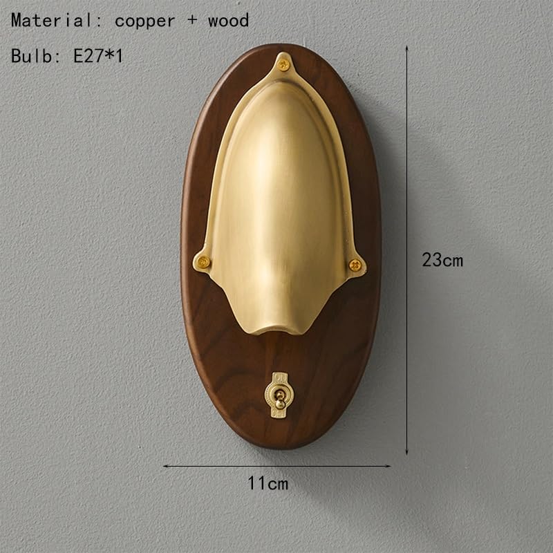 Brass Wood Wall Light E27 Bulb for Bedroom Parlor Stars Aisle Restaurant Gold Silver Copper Wall Lamp Sconce,Bathroom