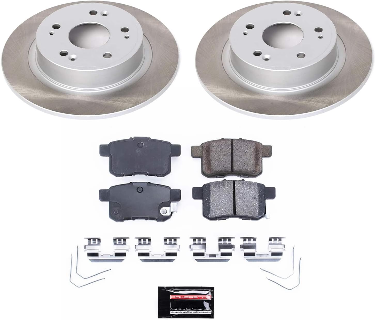 PowerStop Rear Brake Kit for Acura TSX 2011-14 | Honda Accord 2011-17 - Ceramic Brake Pads + Semi Coated Rotors Replacement, SC5368