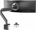 VIVO Premium Aluminum Heavy Duty Monitor Arm with 3.0 USB Ports, Fits Ultrawide Monitors up to 49 inches and 33 lbs, Single Desk Mount Stand, Pneumatic Height, Max VESA 100x100, Black, STAND-V101G1U