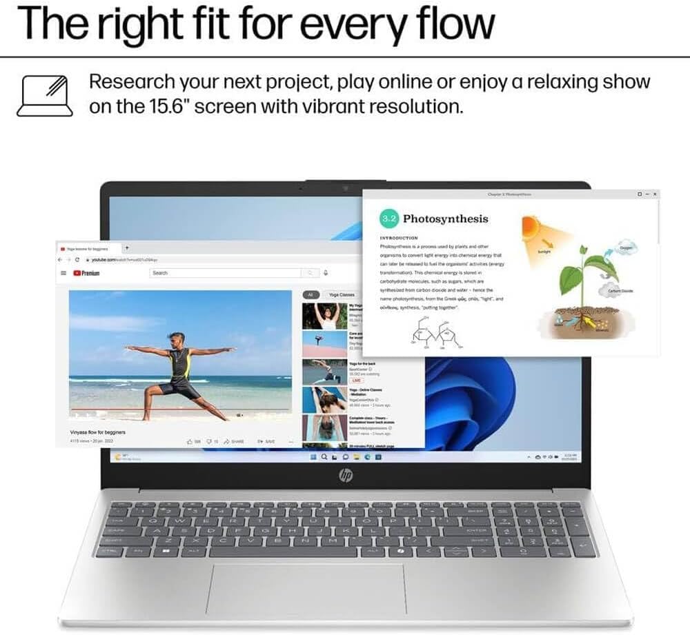 HP OmniBook 3 15.6-inch Touchscreen Laptop Bundle, AMD Ryzen AI 5 340, Radeon 840M, 16 GB RAM, 512 GB SSD, Windows 11 Home, Includes 2 Year Warranty & Webroot Antivirus + AUX HDMI